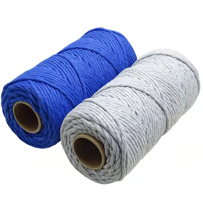 Multi-Colored 4mm Macrame Cord Single Twist String 100 Meters Per Roll for Knit Bag for Shoes Garments Crafts