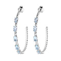 Abiding Natural Sky Blue Topaz Stone Fashion Korean 925 Sterling Silver Jewelry Bridal Hoop Earrings for Women Wedding