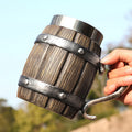 Medieval Tavern Beer Mug MCA10 Wood Grain Beer Mug Stainless Steel Tankard for Men Gift