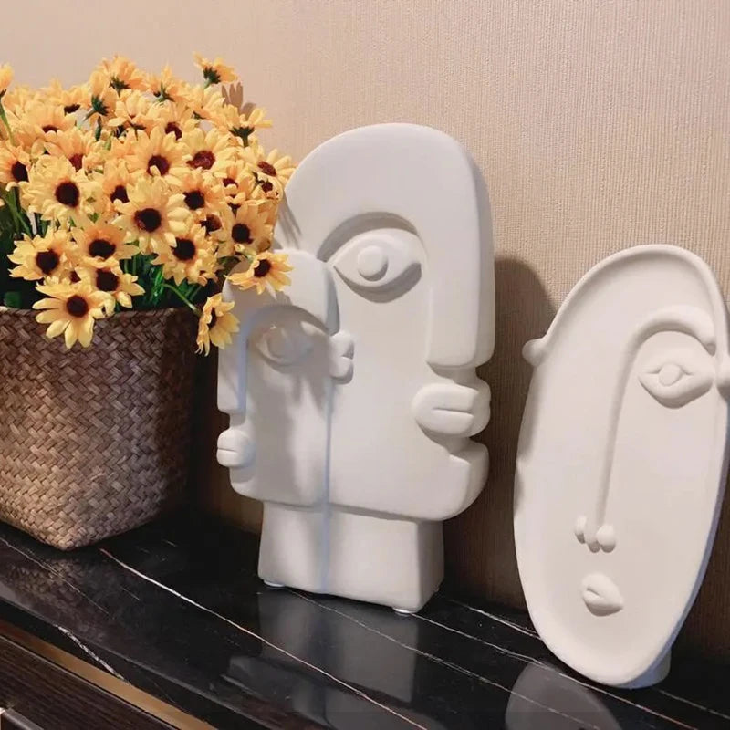 Modern Creative Ceramic Flower Vase for Home Decoration Simple Bedroom Living Room Porch Arrangement-Wholesale Sales