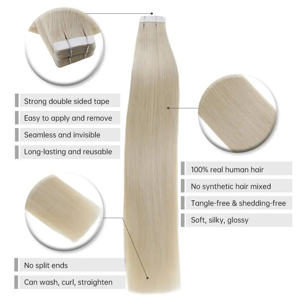Tape Hair Extensions Tape in Remy Hair Extensions
