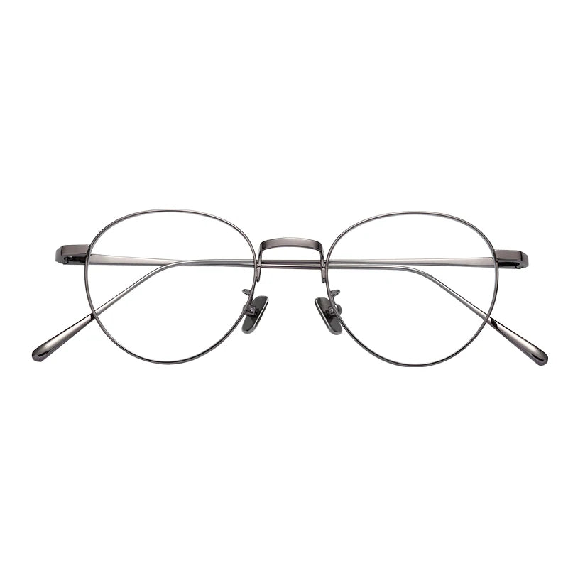 Literary Style Ultra Light Eyeglass Round Fashion Women Optical Metal Eyeglasses Frame