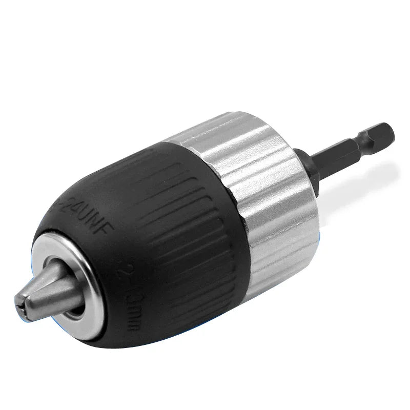 2-13mm 3 / 8-24UNF Self-locking Keyless Wrench Drill Chuck Quick Change Adapter Converter Impact Hex Shank Drill Chuck Adaptor