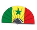 New Product Customized National Country Flag Senegal Folding Bamboo Hand Held Fan