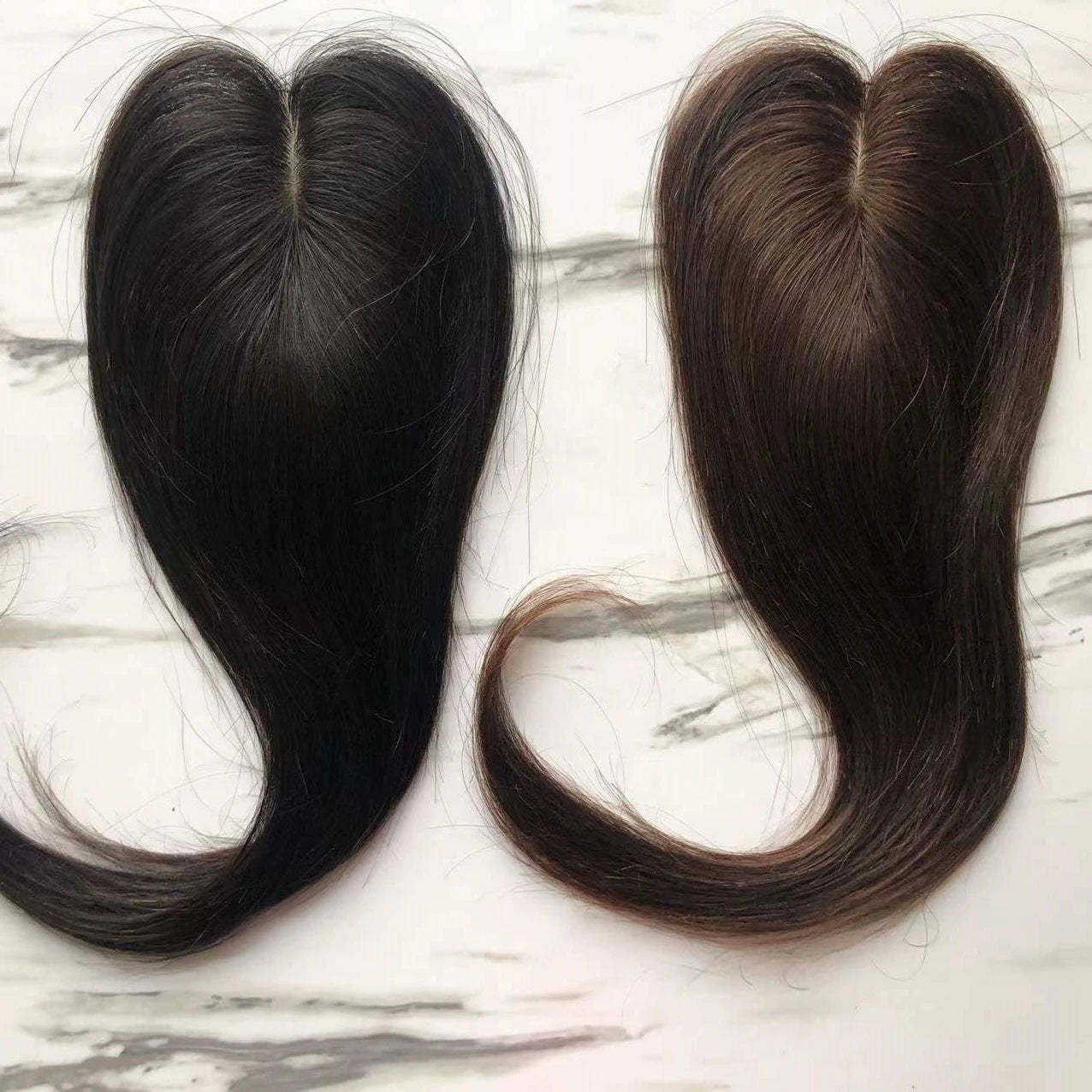 HQ Women Topper Silk Base 100% Clip in Human Hair Extensions Wholesale Remy Smooth Hair Hand Tied Toppers