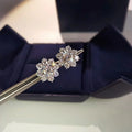 Aimgal Luxury Sunflower Full Diamond Wedding Earrings 8A High-Carbon Diamond 18K Gold-Plated S925 Silver Jewelry Set