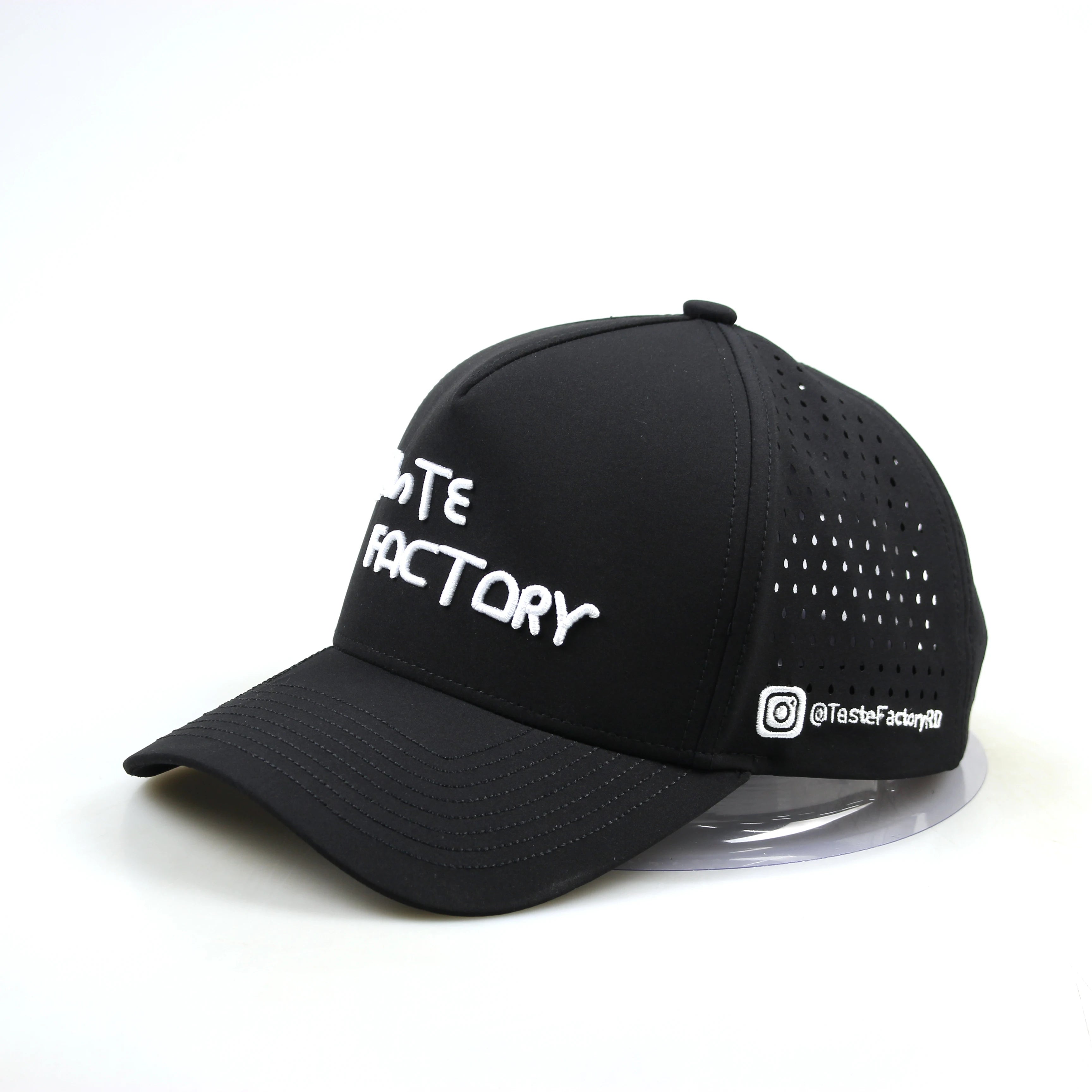 Factory Direct Sports Baseball Caps 5 Panel Laser Perforated 3D Embroidery Waterproof Breathable Terry Summer Outdoor Sports