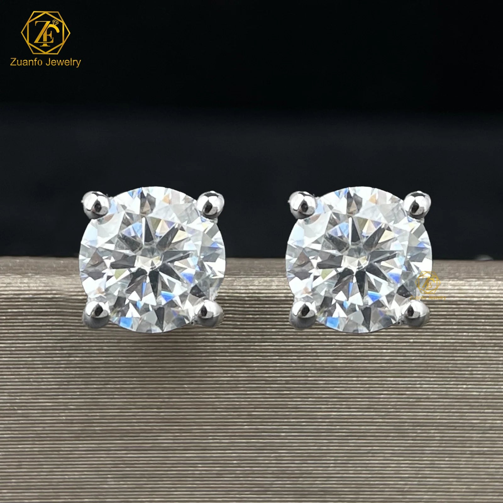 Simple Design All Handmade 925 Sterling Silver Earrings GRA Certified 6.5mm 1carat Diamonds Wholesale Moissanite Earrings