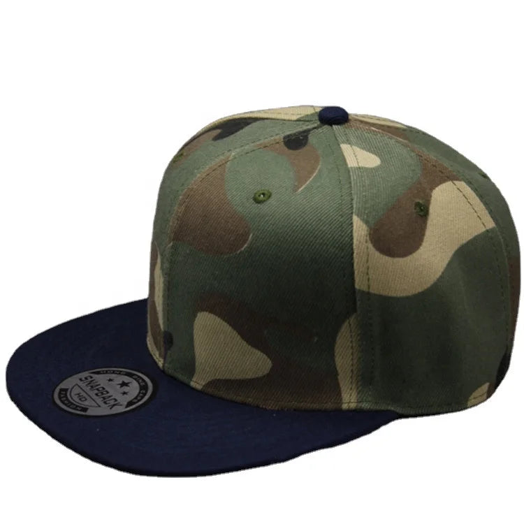MIO Hot Flat Brim Hat Camo Snapback Custom Hip-hop Baseball Cap