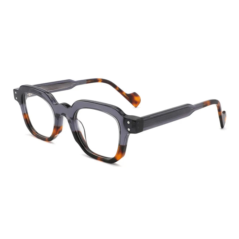 Simple Designer Multicolor ACETATE Hexagonal Frame Glasses Anti Blue Light Blocking Unisex Custom Logo Optical Eyeglasses