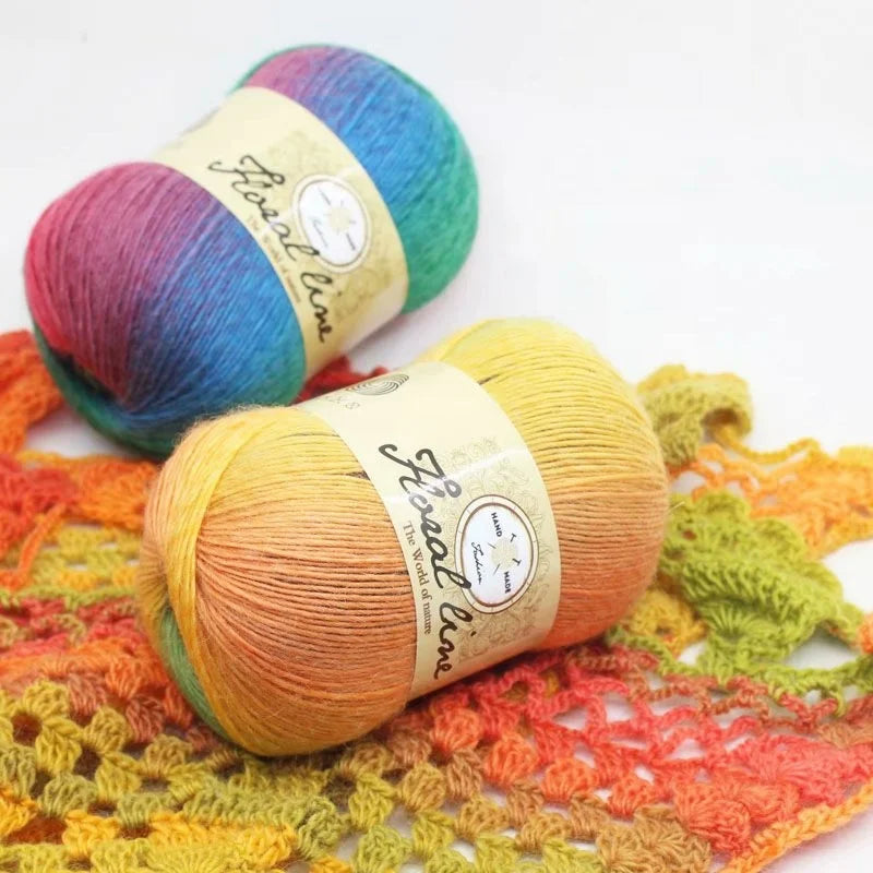 WOOL BLEND DIY Knitting Yarn 100g 400m High Tenacity Recycled Dyed Pattern for Hand Knitting Weaving Sewing Anti-Static