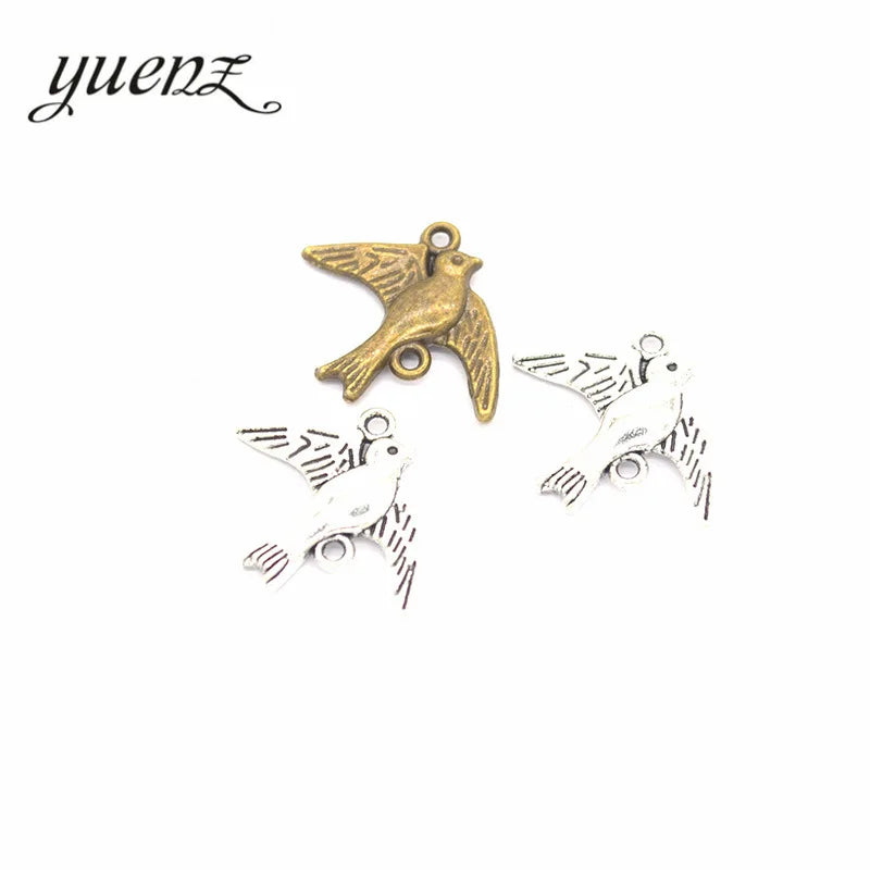 YuenZ 3 Color Tibetan Silver Plated Pendant Antique Bird Charms Jewelry Making DIY Handmade Craft 21*17mm D514