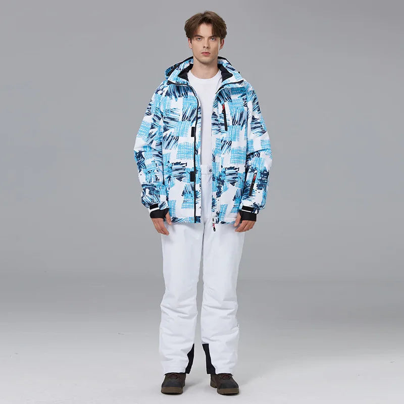 Custom Waterproof Ski Jacket + Pants Mens Snowboard Suit Snow Wear Ski Clothes for Man Ski Suit Men