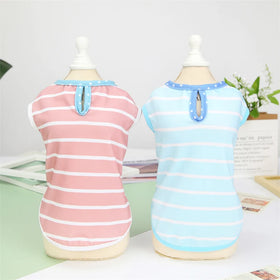 Wholesale Simple Holiday Fall Striped Dog Shirts T-shirt Pet Clothes