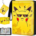 PU Leather Charizard Collector Book Folder for Pokemonn Trading Card Game Vintage 900/400/4/9 Pockets Zipper Fashion Ladies