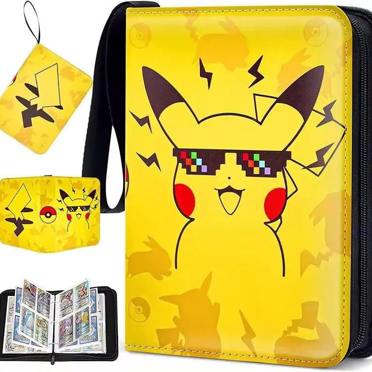 PU Leather Charizard Collector Book Folder for Pokemonn Trading Card Game Vintage 900/400/4/9 Pockets Zipper Fashion Ladies