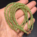 Natural Chakra Healing Crystal Gemstone  Jewelry  Peridot Faceted 925 Sterling Silver Bracelets