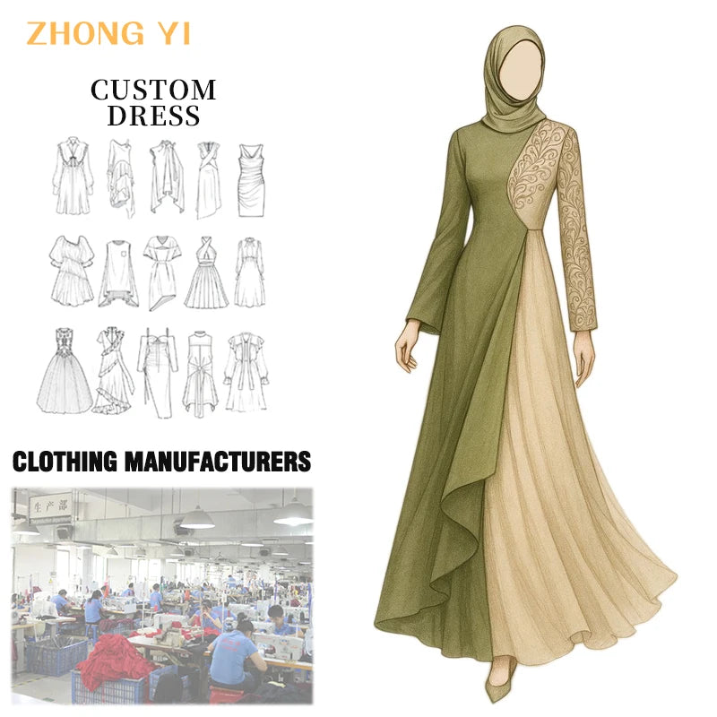 Custom New Sweatshirt Abaya Muslim Dresses Daily Wear Casual Dresses Plain Simple Women Abaya Islamic Clothing