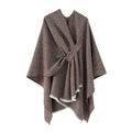 Womens Large Cross Front Poncho Wrap Topper Elegant Shawls Cape Adult 100% Polyester Washable Solid Winter Scarf Fall Winter