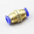 4 6 8 10 12 14 16mm Plastic and Brass Quick Air Pneumatic Hose Connector Fittings PM Bulkhead Union One Touch Fittings