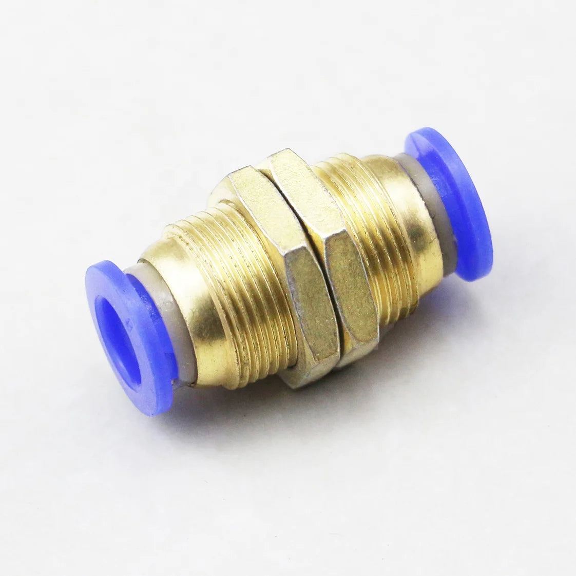 4 6 8 10 12 14 16mm Plastic and Brass Quick Air Pneumatic Hose Connector Fittings PM Bulkhead Union One Touch Fittings