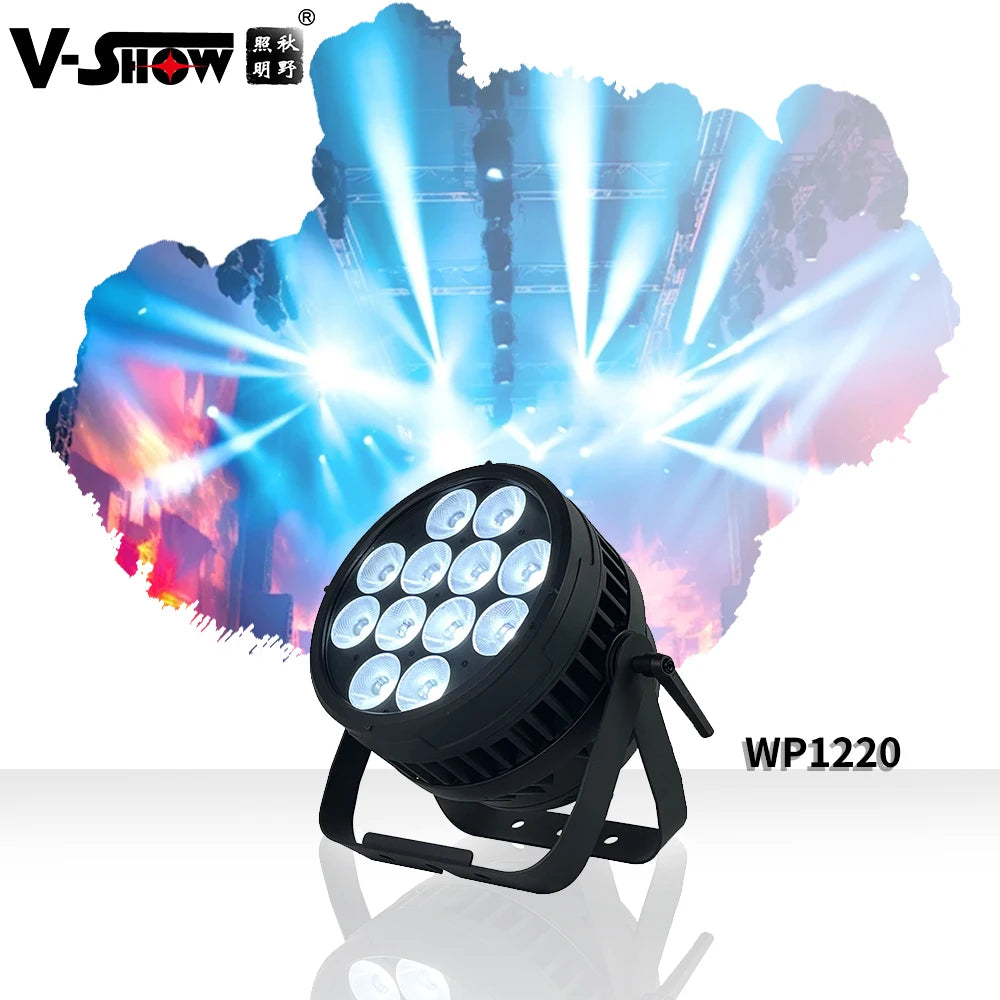 VSHOW WP1220 IP65 Waterproof Outdoor Stage Light 12pcs 20w  RGBWAUV 6in1 LED Par Light for Wedding Party
