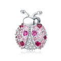Sterling Silver 925 Pink CZ Ladybug DIY Charm for Women Fit for Original Silver 925 Reflexions Watch Bracelet