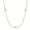 Dropshipping 925 Silver Chain Pearl Necklace Jewelry 925 Sterling Silver Gold Plated Chain Necklace Jewelry for Women