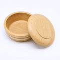 Wholesale Eco Friendly Handcrafted Beech Wood Shaving Soap Container Bowls Wooden Shaving Dish Soap Holder With Lid