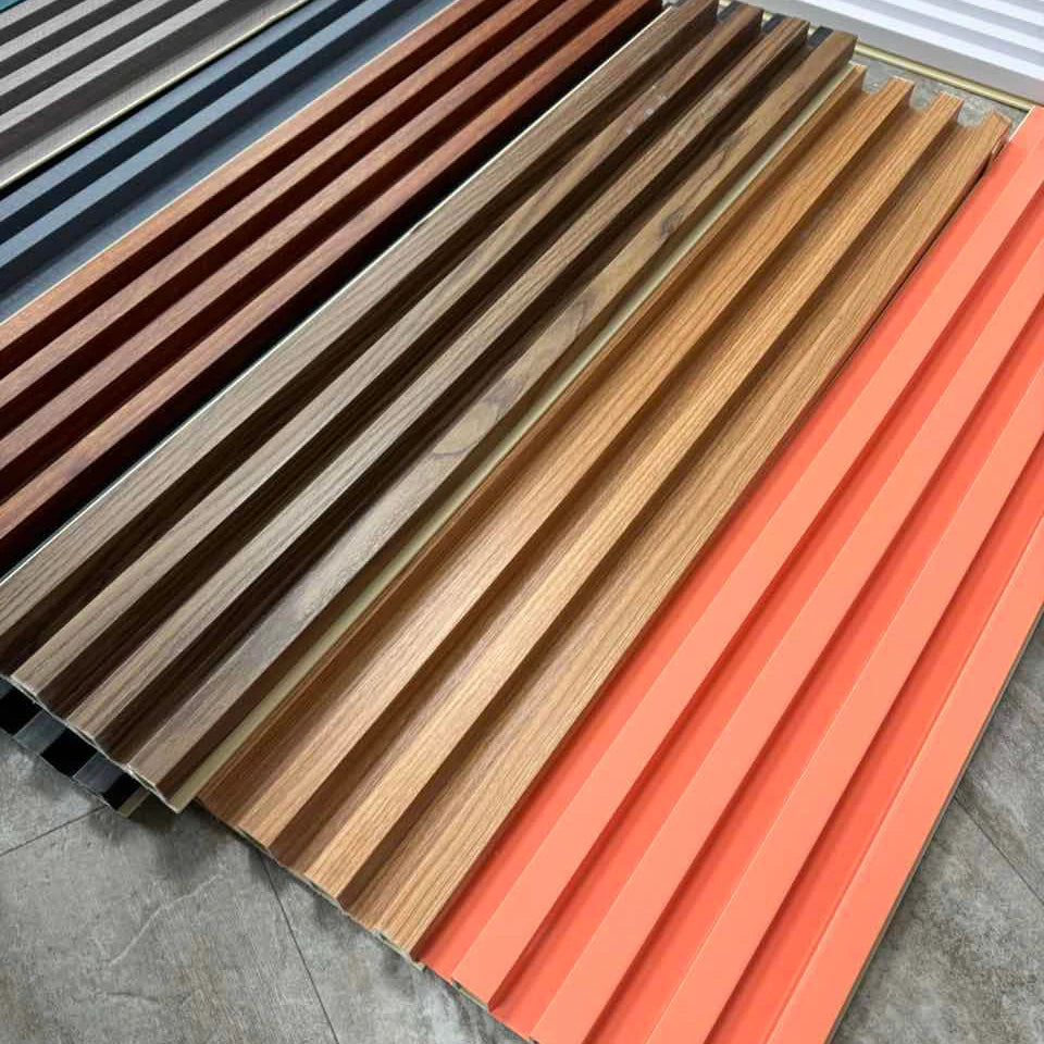 Modern Wall Cladding Home Decor Tv Background Walls Wooden Grain Wpc Fence Panels Wpc Interior Wall Panel for Hotel