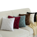 Fluffy Faux Fur Knitted Cushion Cover Shaggy Plush Fuzzy Throw Pillow Soft Geometric Solid Modern Customizable Bedroom Home
