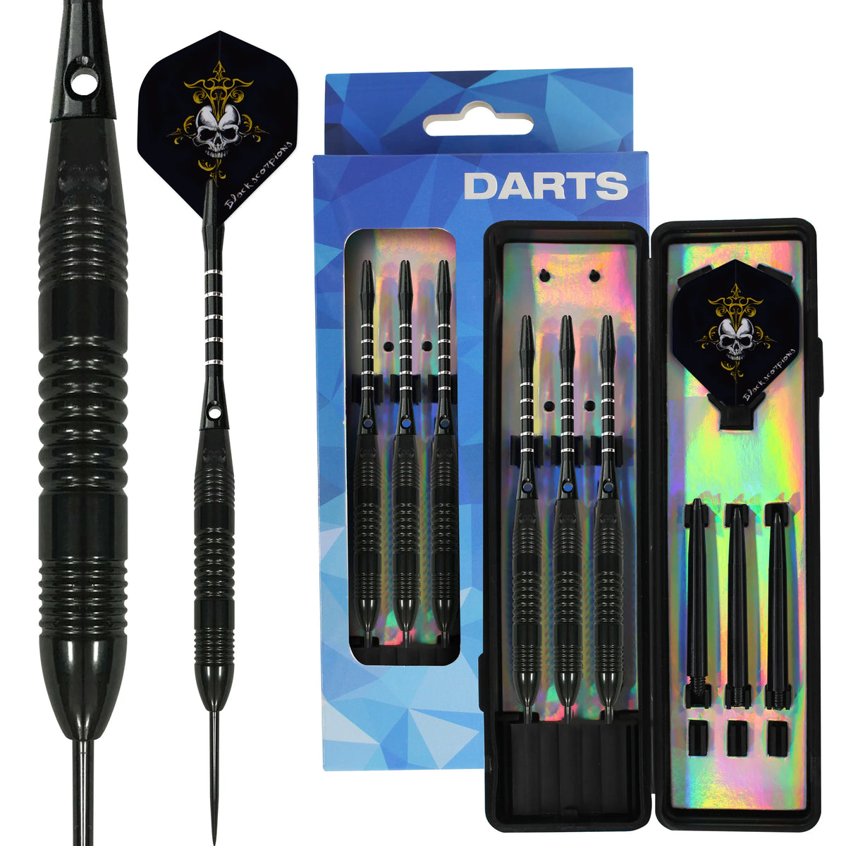 24pcs Iron Dart Set 24g Steel Tip Darts with Safety Feature Durable & Customizable Packaging MegaBDM