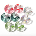 Bulk Wholesale Eco Friendly Clear Crystal Geometry C Shaped Earrings Fashion Acrylic Resin Earrings for Women