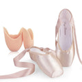 Women Ballet Dance Shoes Satin Slippers Gymnastics Flats Split Sole with Ribbon