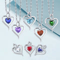 YILUN Wholesale 925 Sterling Silver Heart Necklace Colorful Cubic Zirconia Pendant Fashion Jewelry for Women Anniversary Gift
