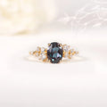 OL0897 Innovative Designs Jewelry Gold Plated 925 Sterling Silver Oval Cut Alexandrite Engagement Rings for Women