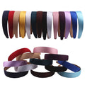 26Colors 3cm Satin Fabric Covered Plastic Headbands with Velvet Inside Plain Hairbands Base Hair Hoops for DIY Hair Accessories