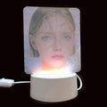 7inch Rectangle Sublimation Acrylic Photo Panel Desktop Display Sign With Colourful  Lamp Base