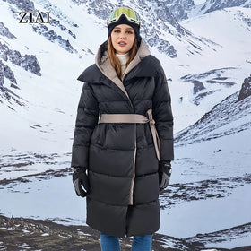 Down Jackets Women Thicken Clothes Overcoat Lace-up Women Winter Overcoat Ladies Winter Jackets