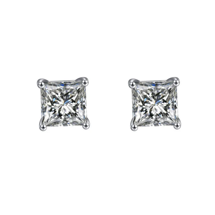 High Quality 3-8mm Rhinestone Small Gemstone Earrings 925 Sterling Silver clear Stud Earrings for Women Gift