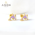 ASON Hot Sale Animals Stainless Steel Earring 18K Gold Plated Custom Cute Screw Earrings Jewelry for Girls
