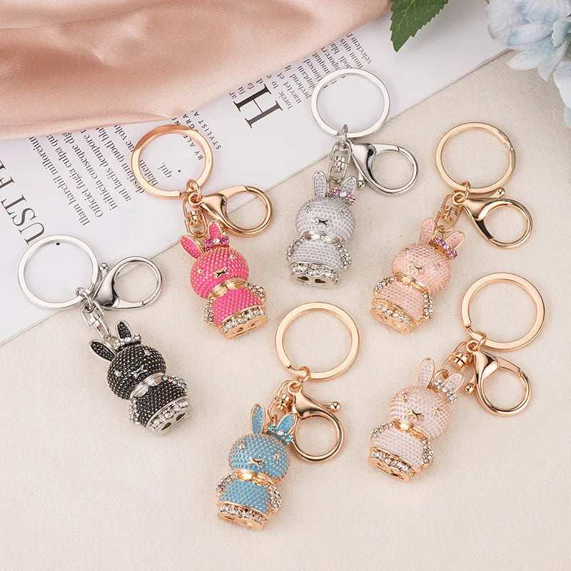 Lovely Rabbit Metal Stainless Steel Carabiner Pendant Keychain Fashion Lightweight for Women