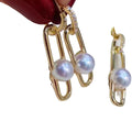JW107 7-8mm  DIY Natural Real Freshwater Pearl Set Charm  Accessories 925 Sterling Silver  Gold Plated Jewelry Set for Women