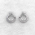 Sterling Silver 4mm/5mm Semi Mount Stud Earrings Empty Support Blank Claws Setting S925 Base Without Center Stone for DIY Inlay