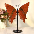 Big Size Natural Gemstone Butterfly Carving Clear Quartz Moss Agate Crystal Butterfly Wing Carving Gifts