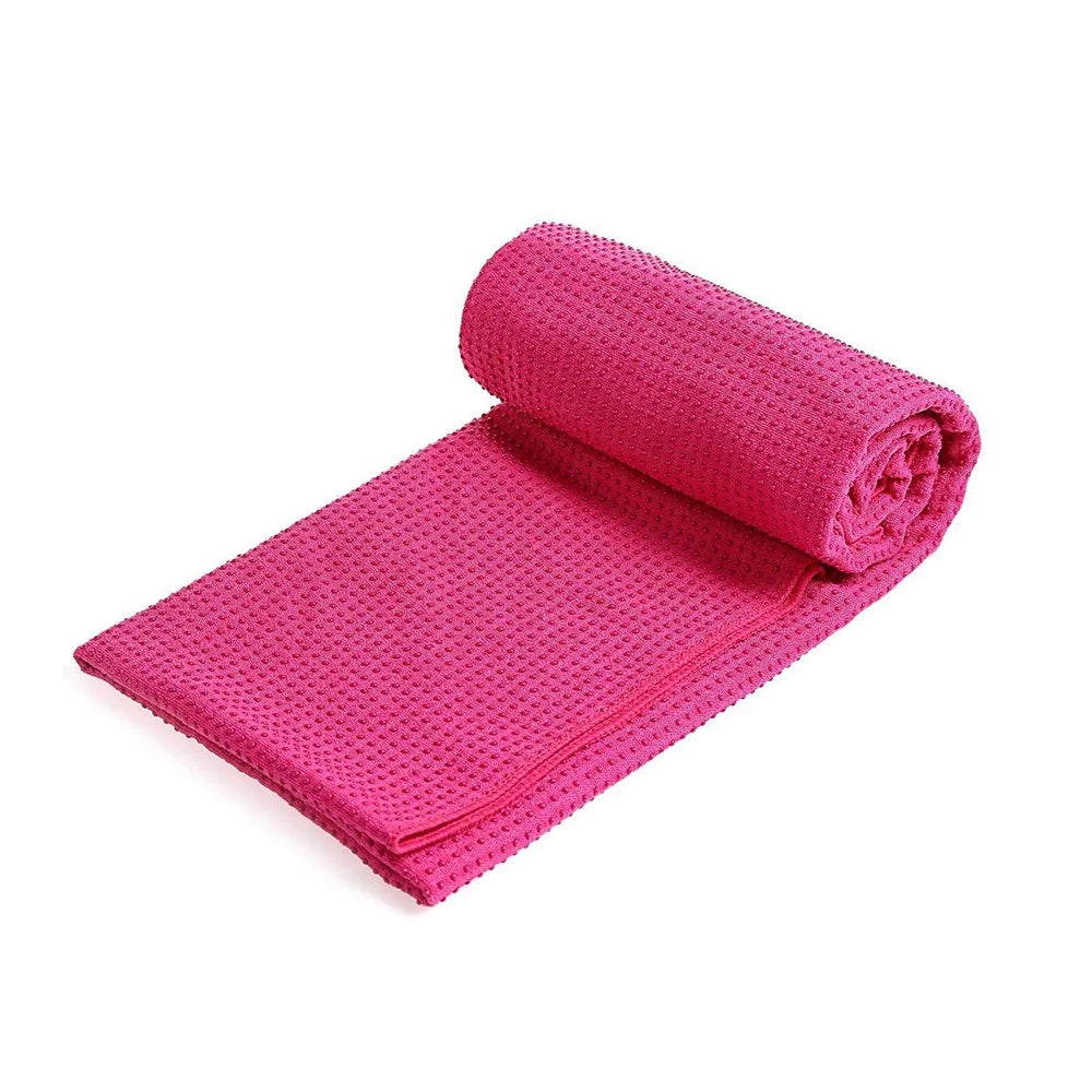 Custom Microfiber Yoga Mat Towel Non-slip Silicone Sweat Wicking Sports Mat Portable Hot Yoga Towel Knitted Technics