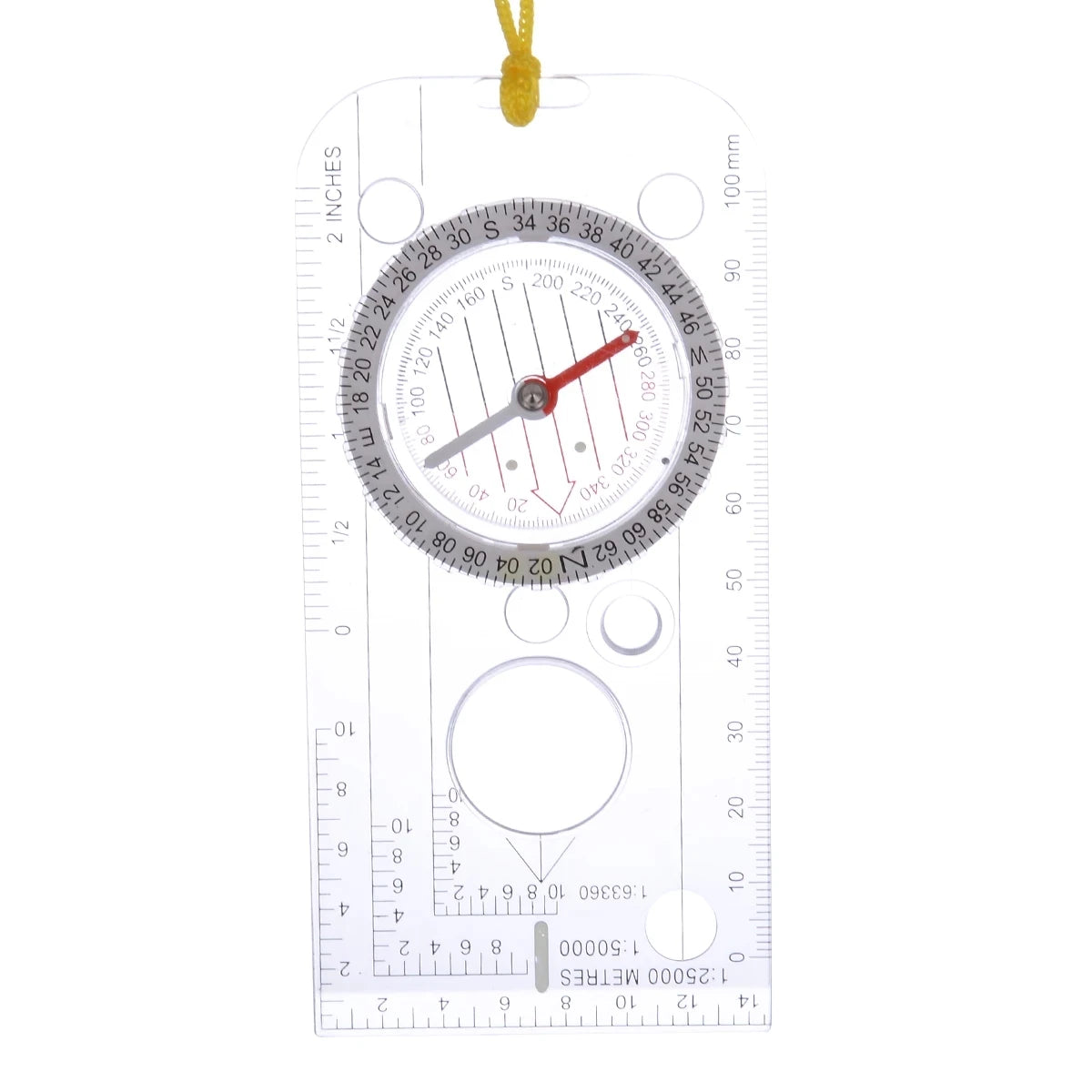 Professional Mini Compass Map Scale Ruler Magnifying Orienteering Multifunctional Equipment for Outdoor Hiking Camping