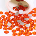 Manufacturing Bling Orange Hyacinth Glass Flat Back Nail Strass Crystal Non Hotfix Rhinestones for Wedding Dress