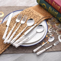Restaurant Thread Ceramic Cutlery Set Stainless Steel European Bulk Metal Dessert Fork Long Ice Spoon