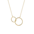 Milskye Romantic 14k Gold Plated 925 Silver Diamond Punk Charm Double Ring Necklace